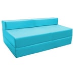 Fold Out Water Resistant Z Bed Sofa in Turquoise. Soft, Comfortable & Lightweight with a Removeable Cover