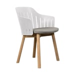 Choice matstol vit/teak med vadderad sits