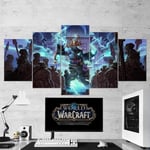 TOPRUN Picture print on canvas 5 pieces wall art for living room Modern home Art print Images 5 panel wall decor 150x80cm Solidframe Easily to hang World of Warcraft Thunder King Game Poster