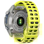 Garmin Fenix 8 47mm/7/6/6Pro etc. Tvåfärgat klockarmband i silikon - Gul