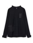Nike M Nk Dry Top Fleece PX Long Sleeved T-Shirt - Black/White/Large