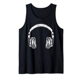 Music Headphones Funny DJ Musician Gifts Gym Men Women Kids Tank Top