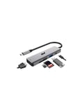 LECTEUR DE CARTE ET HUB USB C 4 EN 1 ID DOCK TRAVEL GRIS SIDÉRAL