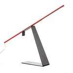 Tecnolumen Lampe de table Jella en métal chromé, rouge, aluminium laqué noir, dimensions : l 80 x h 35 cm, largeur du pied 25,8 cm, TSL13 RT