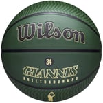 Wilson NBA Player Icon Giannis Antetokounmpo Outdoor Ball WZ4006201XB, Basketboll, Unisex, grön, Storlek: 7