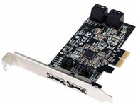 PCIe SATA 6G Raid card 4channel PCI-Express x4. SATA3.0. 2x ext. eSATA + 4x int. SATA Ports