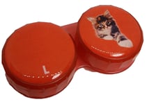 Cute Kitten Flat Contact Lens Storage Soaking Case - L+R Marked - UK Made
