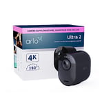 Arlo Ultra 2 4K + Câble de Chargement supplémentaire, Caméra de Surveillance WiFi Extérieure sans Fil, Autonomie de 6 Mois, Vision Nocturne en Couleur, Essai Secure Inclus, 1 Caméra Noir