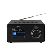 OK OCR 530-B Black Portable Digital Small Clock Radio with FM, DAB, Bluetooth