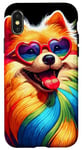 Coque pour iPhone X/XS Rainbow Heart Lunes Chog Love Puppy Gerful