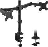 Double Twin Arm Desk Mount Monitor Screen Ergonomic Tilt Swivel Rotation 13"-27"