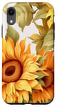 Coque pour iPhone XR Aquarelle tournesol jaune vif motif floral