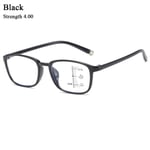 Läsglasögon Presbyopia Spectacles SVARTA STYRKAN 4.00 black Strength 4.00-Strength 4.00