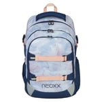 neoxx Active Pro skolryggsäck tillverkad av återvunna PET-flaskor, ljusblå