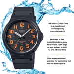 Casio Men's Watch Acrylic Glass Resin Strap Buckle Black MW-240-CBVEF