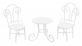 Creativ Miniatyr - Sittgrupp av Metall Vit 5-9 cm
