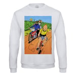 Sweat Shirt Homme Tintin Tour De France Maillot Jaune Bd Vintage