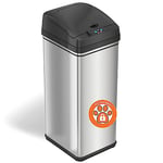 iTouchless 49 Litre Pet-Proof Sensor Dustbin with AbsorbX Odour Filter Kitchen Waste Bin Prevents Dogs and Cats Opening Lid, Stainless Steel plus PetGuard