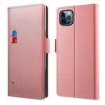 Plånboksfodral Spegel iPhone 14 Pro Max Rose gold