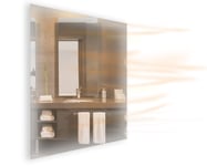 KIASA - 350W Infrared Glass Panel Heater - Mirror Glass Panel Heating - IP65 – Bathroom/Kitchen/Office - Wall Mount (Mirror)