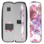 MoKo Holder Case for Apple Pencil 1st/2nd Generation, Carrying Bag Sleeve Pouch Cover Fit New iPad 9th/8th/7th Generation, iPad Air 4, iPad Mini 6/5, iPad Pro 11/Pro 12.9 2021/2020, Floral Purple