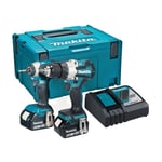 Makita 18V Brushless LXT Compact Combi Drill & Impact - 5.0Ah Pack