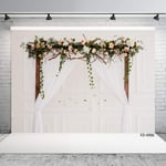White curtain wall flowers photography background vinyl cloth background for wedding lovers Valentine's Day Photocall Fond photo 2.1x1.5m