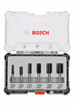 Bosch sett med rette fresejern 6 deler (3 skaftdiametre: 6 mm, 8 mm, ¼-tomme)