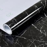 Marmor tapet stor självhäftande vinyl, vattentät extra tjock kontaktpapper självhäftande vinylfolie för möbler redo kök bänkskivor etc 6 white crack