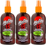 Malibu Tanning Oil Argan SPF15 200ml X 3