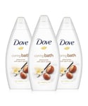 Dove Caring Bath Body Wash Moisturising Cream Shea Butter With Vanilla, 3x720ml - One Size