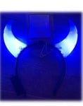 Djävulshorn i plast med ljus - Blå