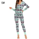 Julpyjamas Matchande familjepyjamas Dam Pyjamasset Toppbyxuppsättningar Full längd Vanliga mjuka printed set Sovkläder Blue M