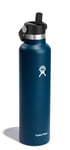 Hydro Flask Goulot standard de 680,4 g avec bouchon de paille flexible – Bouteille d'eau isotherme