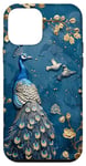 Coque pour iPhone 12 mini Bleu paon floral