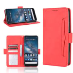 Nokia 8.3 5G - Läderfodral / Plånboksfodral avtagbar yttre Kortfack Röd