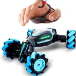 MIEMIE 1:10 Giant Fully Proportional Remote Control Stunt Car, Christmas 2.4G 4WD Stunt RC Car Gesture Sensing Twisting Vehicle Drift Car Driving Toy Gifts Boy Toys Blue