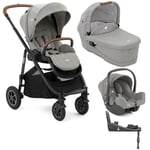 Joie Versatrax 4 in 1 on the go bundle Pebble carrycot i Snug 2 Car seat & base