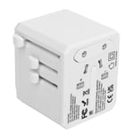 (White) AC Power Plug Adapter Universal Travel Adapter 4 USB AC100V-240V