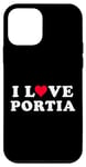 Coque pour iPhone 12 mini I Love Portia Nom assorti pour petite amie et petit ami Portia