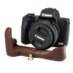 Canon EOS M50 kameraskydd äkta läder - Kaffe