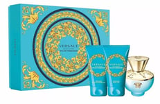 Versace Pour Femme Dylan Turquoise 50ml EDT Gift Set with 50ml S.Gel, 50ml B.Gel