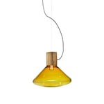 Brokis Muffins Wood 03B Taklampe Brunt Glass/Naturlig Eik med Sort Ledning