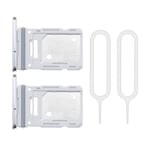 2pcs Dual SIM Card Tray Holder Micro SD for Samsung Galaxy S20 FE White