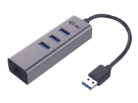 i-Tec USB 3.0 Metal 3-Port - Hubb - 3 x SuperSpeed USB 3.0 + 1 x 10/100/1000 - skrivbordsmodell