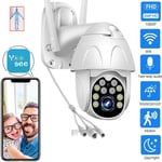 wifi security camera, 1080p HD PTZ camera, wireless IP home security surveillance camera, with two-way audio, full color night vision, motion detection, remote function camera, cloud/SD card storage