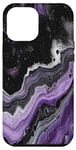 Coque pour iPhone 14 Plus Drapeau Asexuality Marble Pride | Art en marbre noir, violet, gris