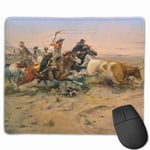 Cowboy Bull Catch Rodeo Picture Mouse Pad with Stitched Edge Computer Mouse Pad with Non-Slip Rubber Base for Computers Laptop PC Gmaing Work Mouse Pad