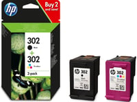 HP 302 Genuine OfficeJet 3834 3835 4652 4654 4655 Black Colour Ink Cartridges