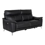 Mer Hemma Algarve 3-sits reclinersoffa läder svart B201 cm